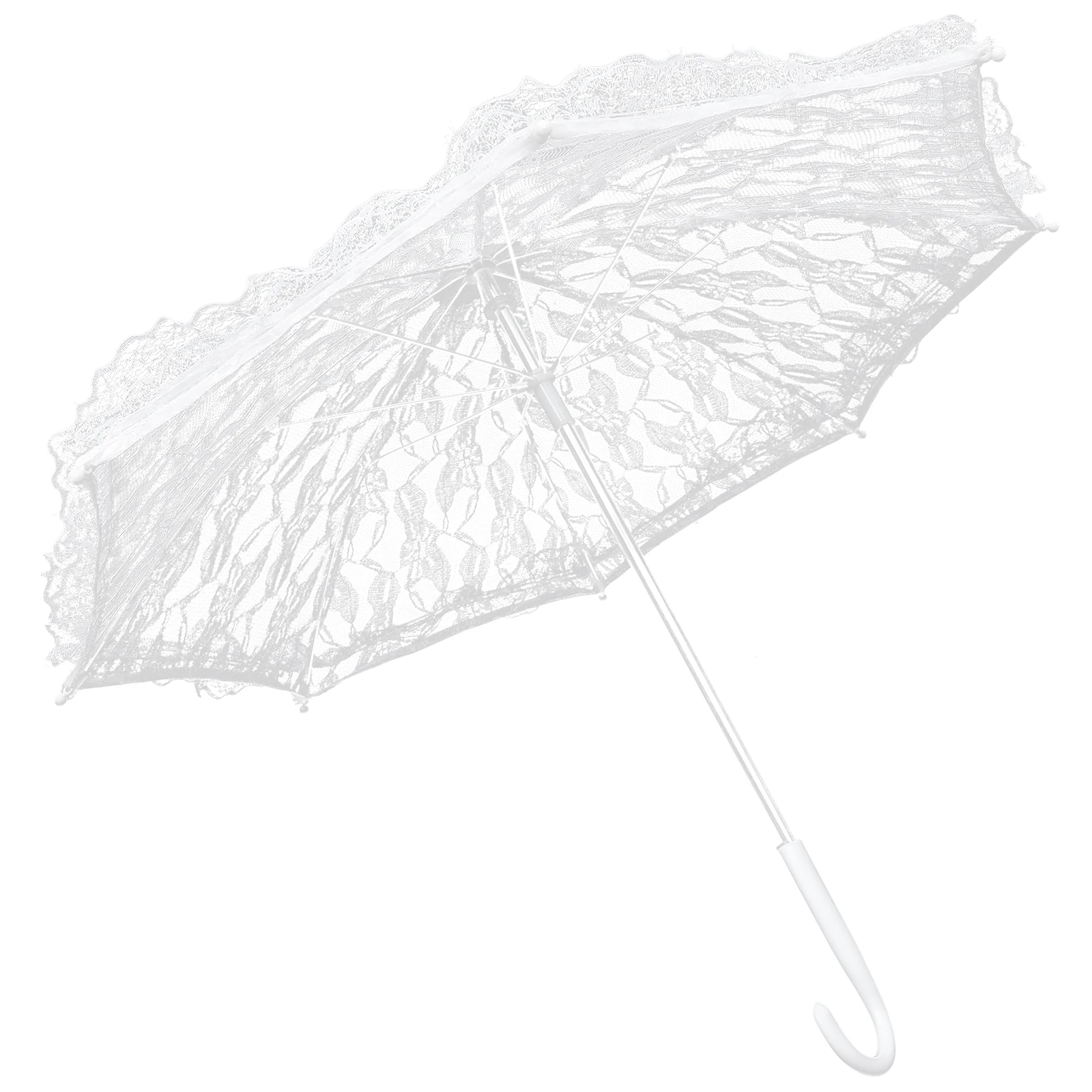 

Lace Flower Umbrella Wedding Decor Parasol Bride Accessory Elegant Photography Prop Handmade Embroidery Lightweight Portable