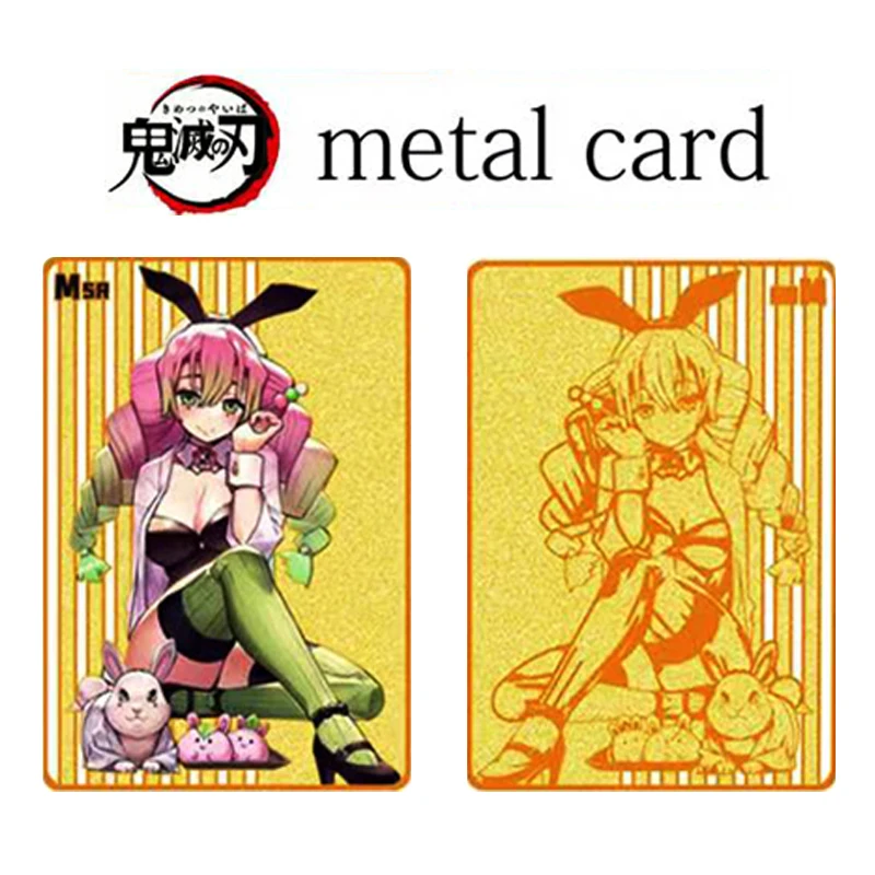 DIY 1pcs/set Demon Slayer Kamado Nezuko Kanroji Mitsuri Anime collection card Board game card toys Flash card Christmas gift