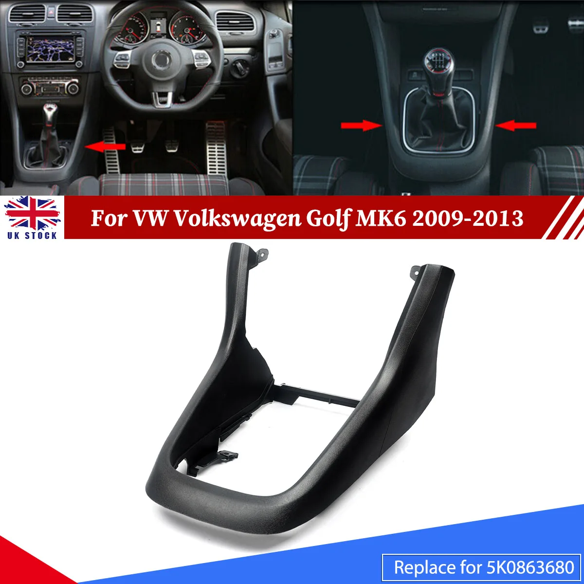 Center Console Cover Frame For Volkswagen VW Golf 6 MK6 2009-2013 Shift Selector Mounting Bracket Replacement 5k0863680 Black