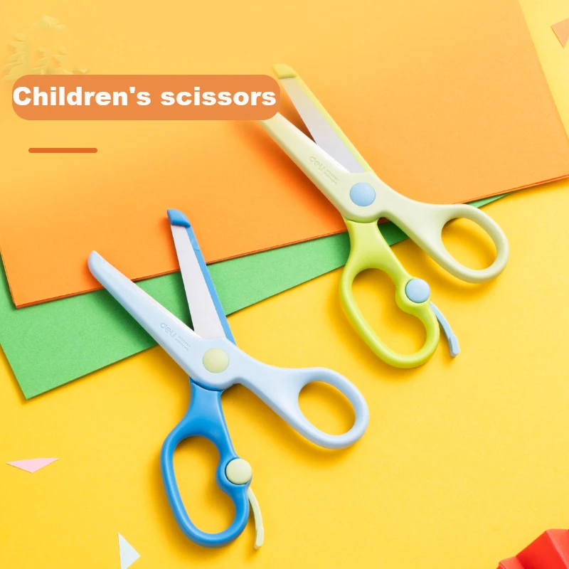 Children Scissors 133mm Kids Safety Scissors Round Tip Children Craft Portable Student Paper Cutting Scissors for School DIY Art