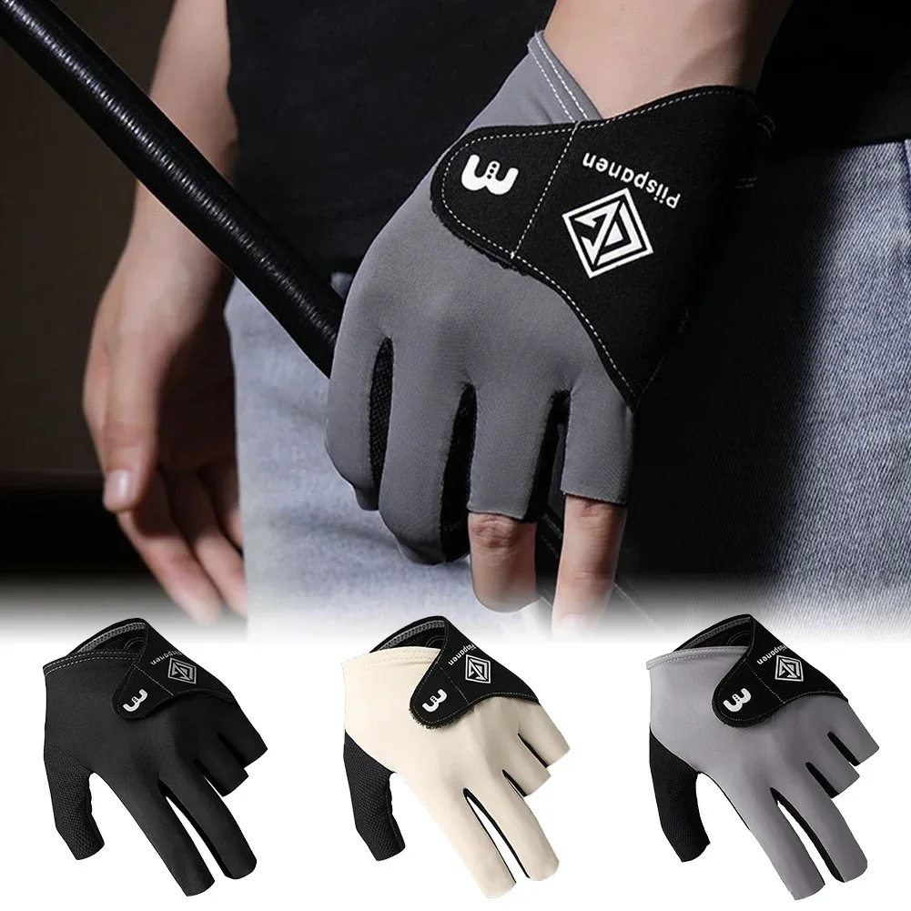 1Pc Billiards Glove Left Hand Snooker 5-Finger Glove Anti-slip Breathable Billiard Training Gloves for Men and Women