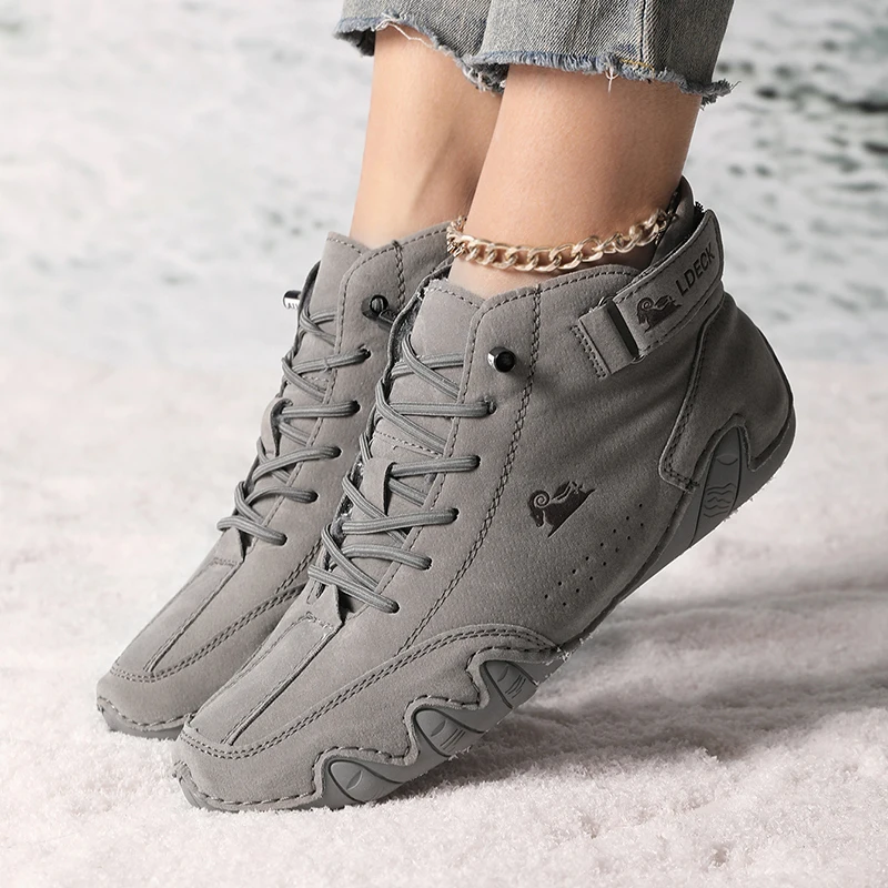 Women\'s High Top Sneakers Outdoor Casual Walking Boots for Autumn Free Shipping Ankle Boots Fashion Anti Slip Hiking Shoes Woman