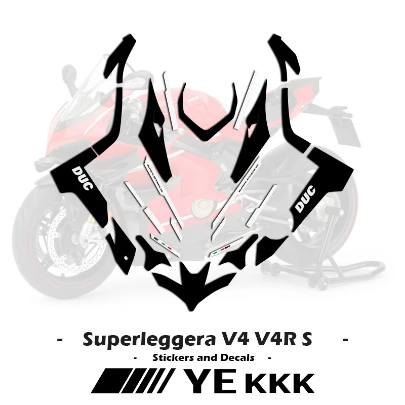 Carcasa de carenado para coche DUCATI PANIGALE V4 V4S V4R Superleggera V4, pegatina delantera y trasera, carcasas izquierda y derecha, todos los logotipos