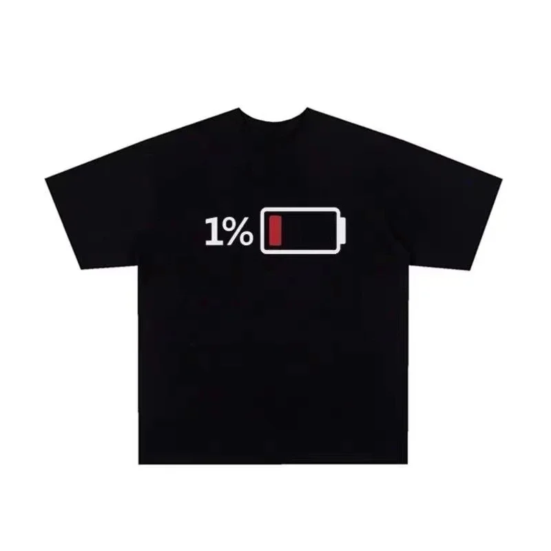 Fashion Street American Street Entertainment Printed Electronic Map T-shirt Short-sleeved Cotton Men's and Women's T-shirts