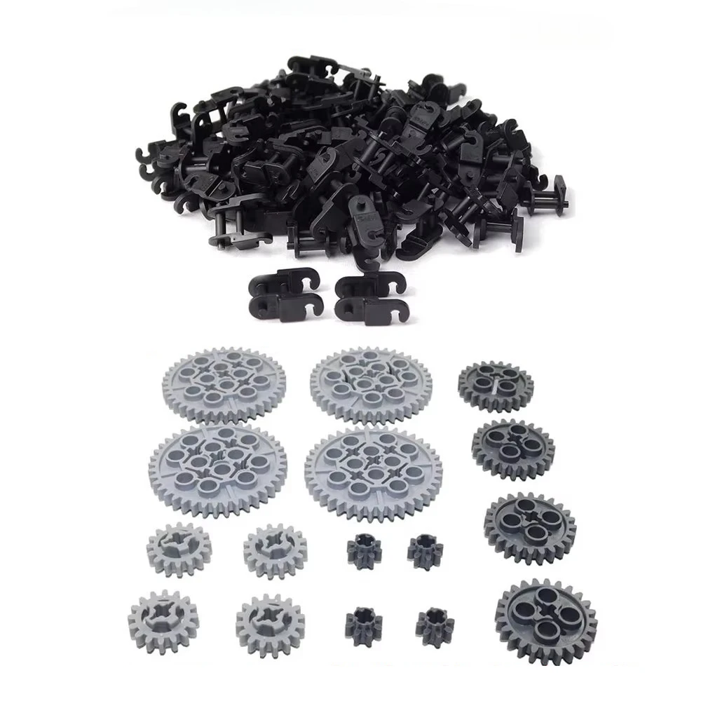 ชิ้นส่วนประกอบ MOC ขนาดเล็ก ชิ้นส่วนประกอบจำนวนมาก ยานพาหนะ รถถัง ชิ้นส่วนเครื่องกล เฟือง โซ่ และชุดประกอบ