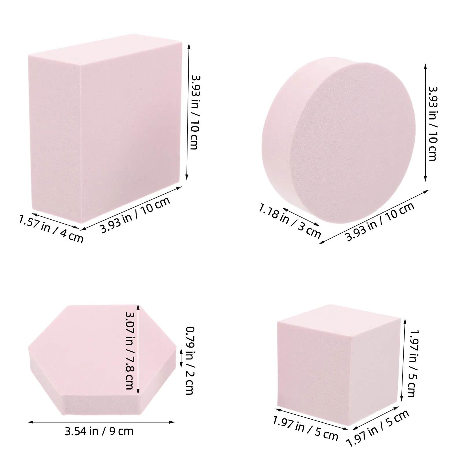 4Pcs Geometric Cube Photography Background Props Bold Yellow Foam Photo Blocks for Cosmetics Jewelry Makeup Product Display