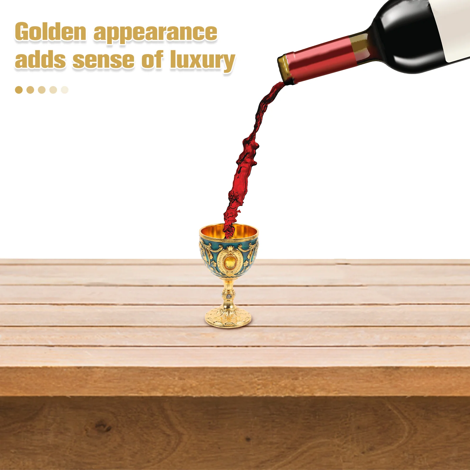 الأوروبي الزجاج الذهب Chalice الرجعية النار الكؤوس بالتواصل الاحتفالية عرض القرون الوسطى حامل المياه المقدسة نظارات كوكتيل #2