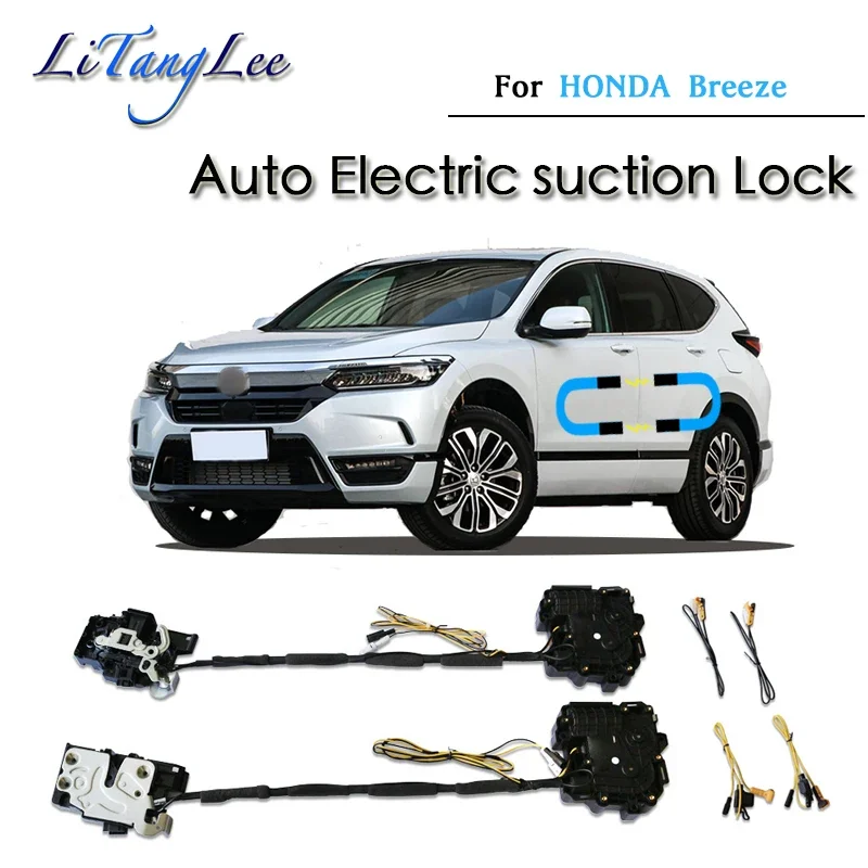 For HONDA Breeze 2020-2024 Car Soft Close Door Latch Pass Lock Actuator Auto Electric Absorption Suction Silence Closer