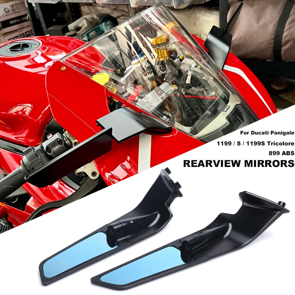 New Motorcycle Mirrors Wind Wing Adjustable Rotating Rearview Mirror For DUCATI Panigale 899 ABS PANIGALE 1199 / S / Tricolore