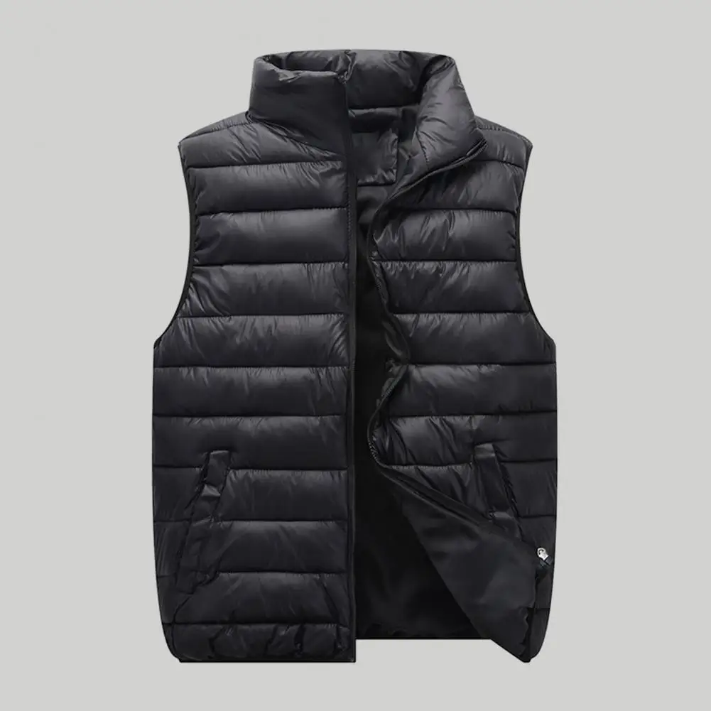 Winter Men Duck Down Vest Coat Ultralight Sleeveless Puffer Vest Jacket Fashion Stand Collar Windproof Duck Down Waistcoat