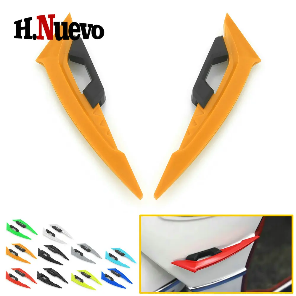 

Universal Motorcycle Aerodynamic Wing Set Fixed Wind Wing With Adhesive Decoration Sticker Winglets Front Side Spoiler 1pair