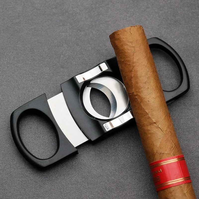 

2 In 1 Cigar Cutter Cigar Stand Stainless Steel Cigar Cutter Guillotine Cigar Scissors Gift Portable Smoking Accessories