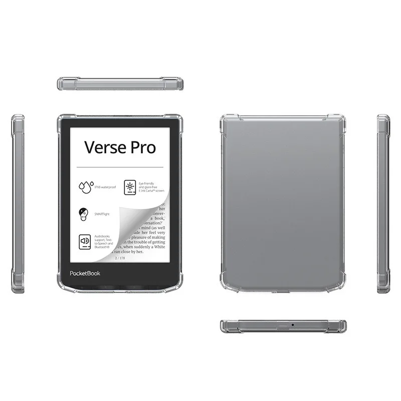 Back Cover Funda For PocketBook Verse Lite Pro Color Case PB634K3 PB634 PB629 PB619 6 inch EBook Clear TPU Tablet Shell