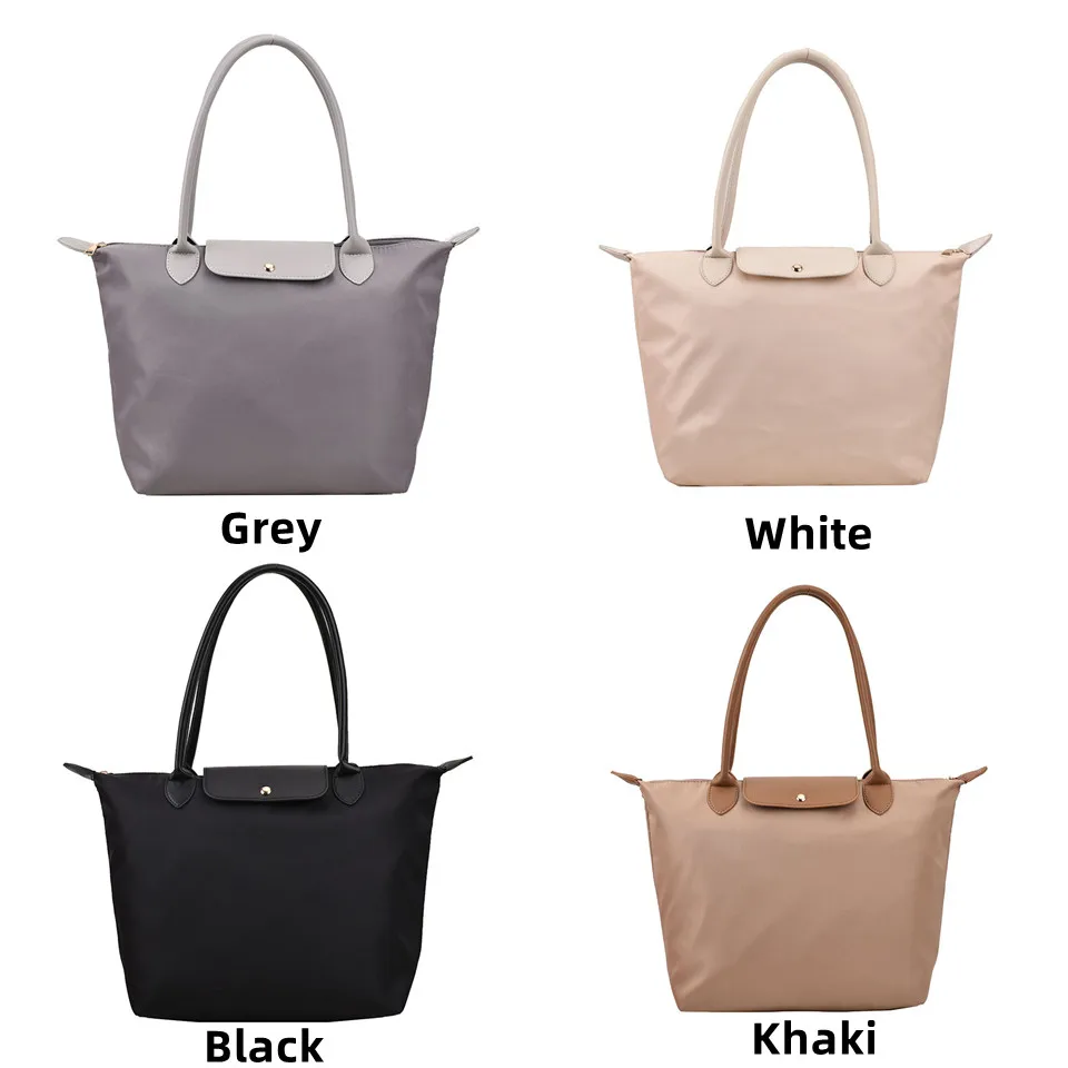 Women Fashion Nylon Handbags Ladies Versatile Foldable Waterproof Tote Bags Female Large Simplicity Capacity Shoulder Bag