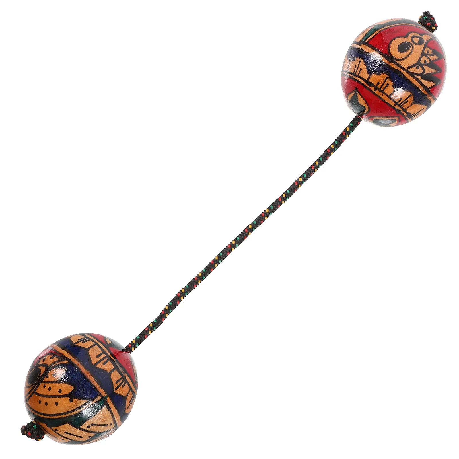 Hand-painted Rhythm Maracas Style Shaker Percussion Instrument Music Sand Hammer Wood Double Balls Musical