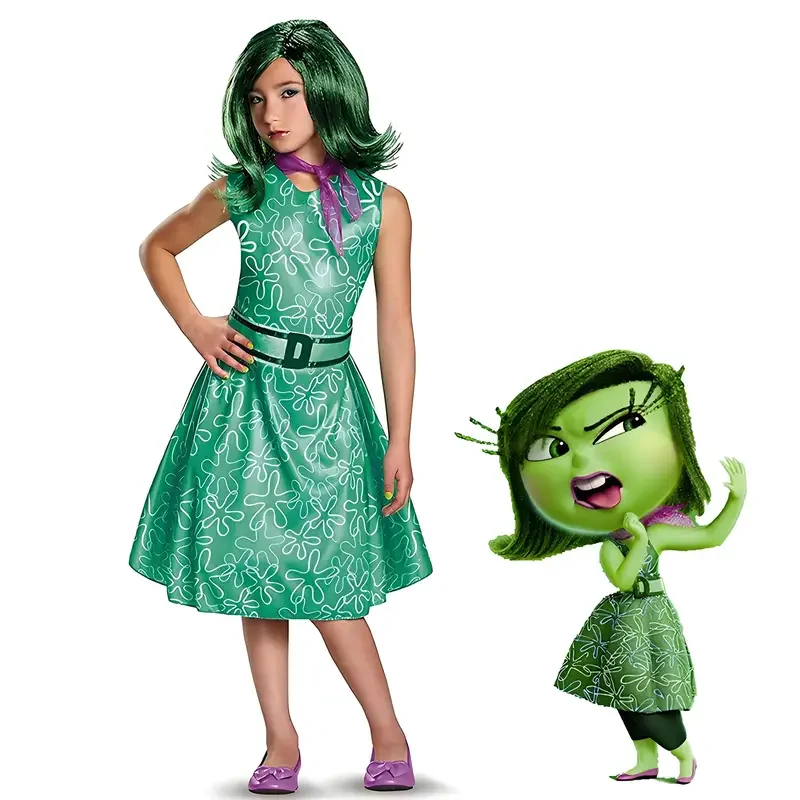 アニメ映画インサイドアウトジョイコスプレ衣装喜び怒り恐怖 Cos 衣装大人子供ハロウィンステージパフォーマンス衣装 #   1 #   W