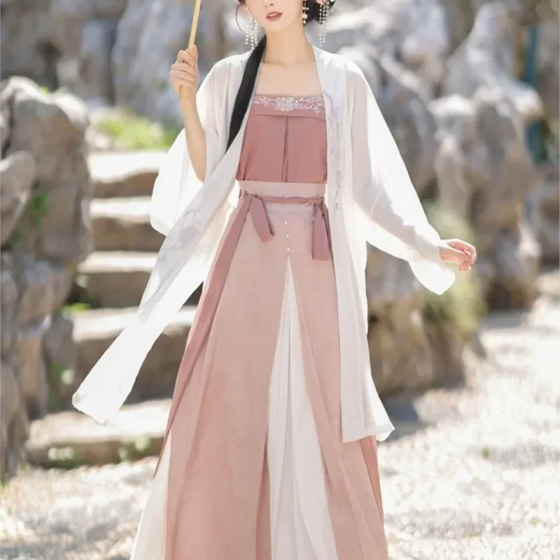 Original Song Han Dress Costume Women Improved Beizi Spring Summer New Chinese Style Han Element Hanfu Skirt Ancient Costume