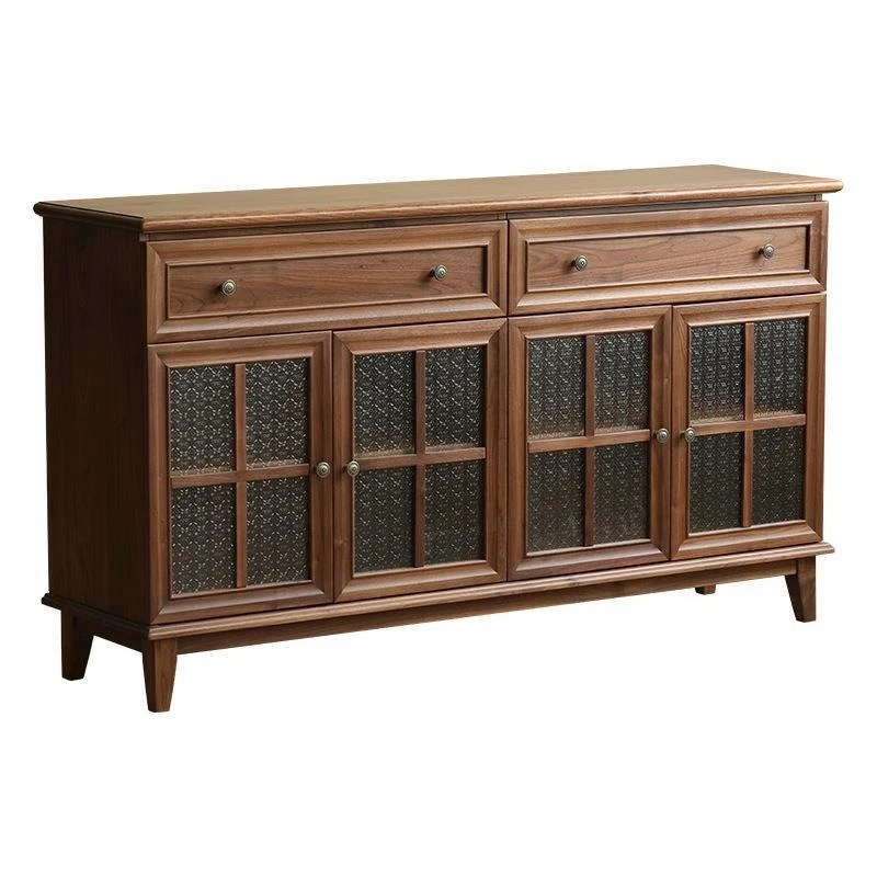 

Retro Black Walnut Modern Simple Storage Locker Home Restaurant Tea Cabinet