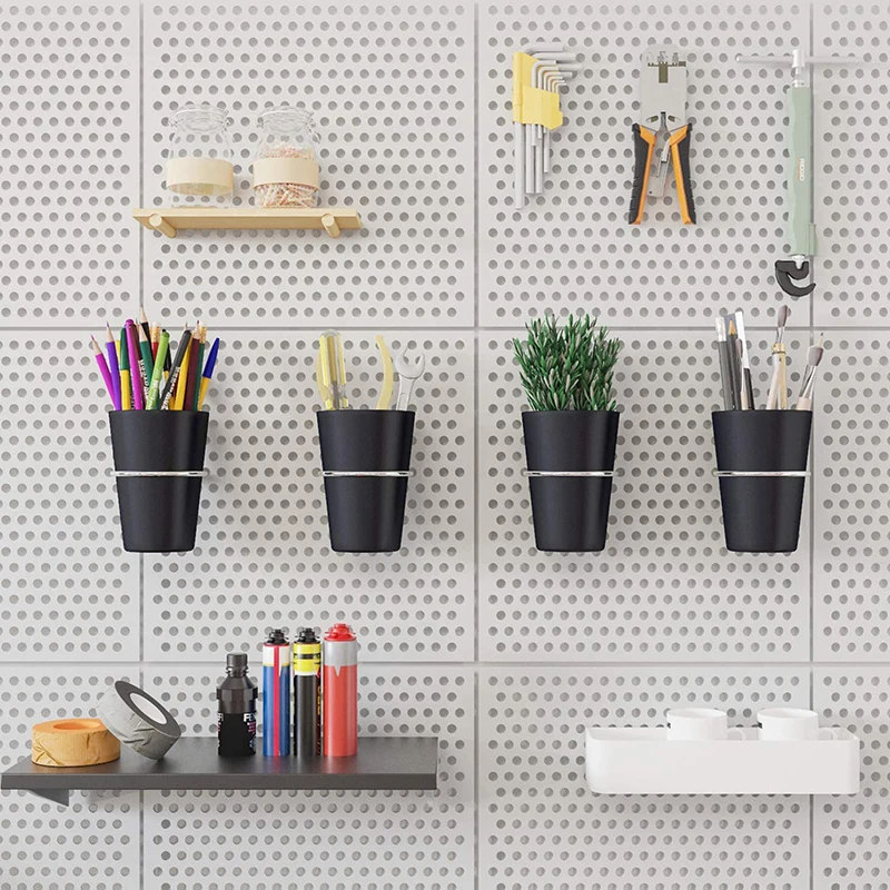 DIY Ring Tray Pegboard Hook U-shape Wire Hanger Wallpeg Garage Storage Tools Pliers Hammer Hair Dryer Holder Bathroom