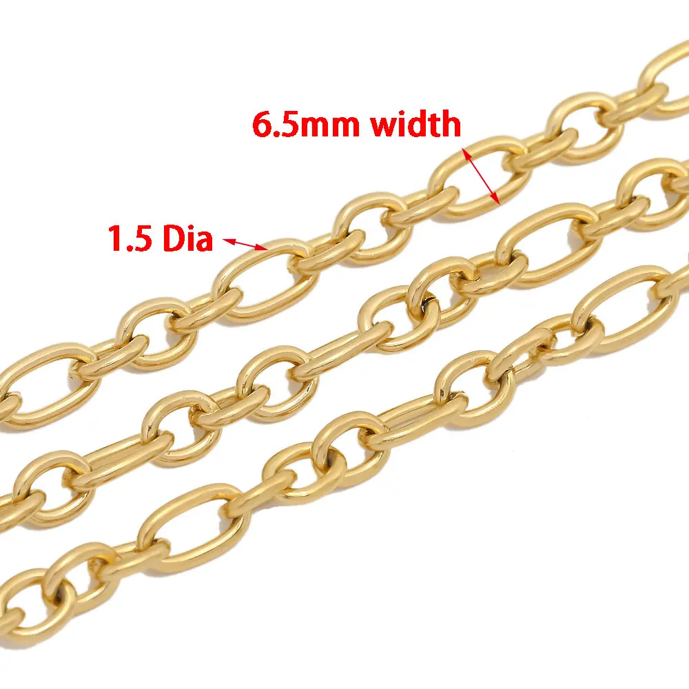 1 Meter Stainless Steel 3:1 O Shape Cross Chains Hip-hop Bracelets Punk Necklaces Pants Chains DIY Jewelry Accessories Making