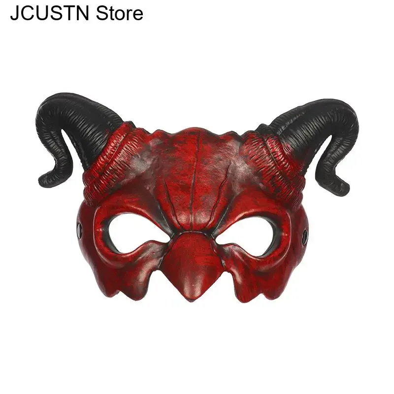 Donna Uomo Ala Puntelli Cosplay Maschera da demone di Halloween Ali spaventose Corna Maschera da diavolo Cosplay Mostro horror Masquerade