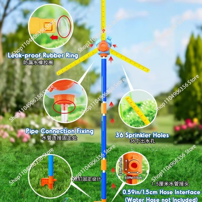 for Sprinkler Windmill Camp Outdoor Kindergarten Amusement Park Water Toys Garden Beach Rotating Sprinkler Toys