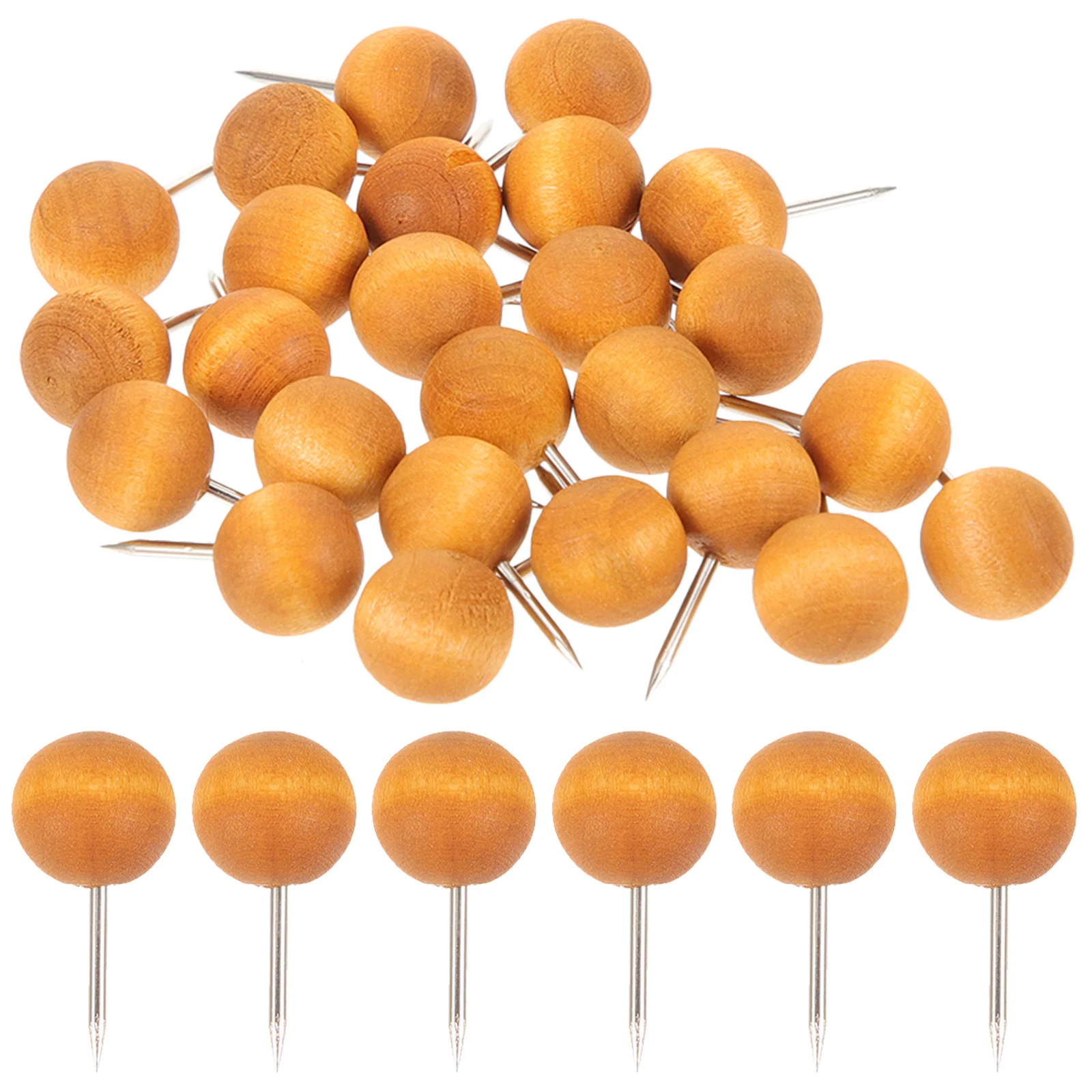 100 قطعة من مسامير الإبهام الخشبية القوية دبوس دفع لطيف للوحة الفلين صور جدار مكتب مكعب الديكور دبابيس الإبهام