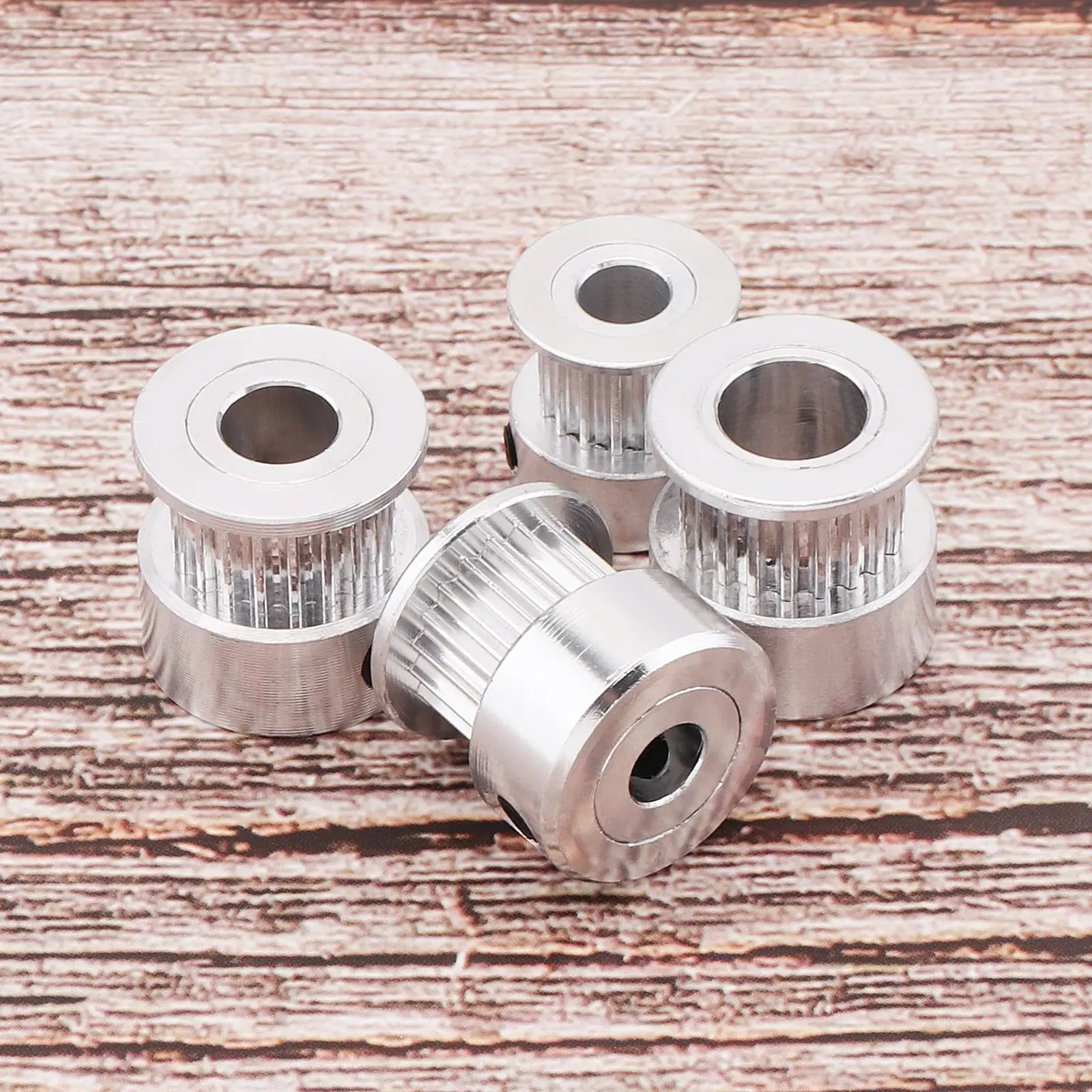 2/5 Stück GT2 Riemenscheibe, 20 Zähne, 5 mm Bohrung, 6 mm Breite, 20 Zähne, Zahnriemenscheibe, Aluminium für 3D-Drucker – Detail 2