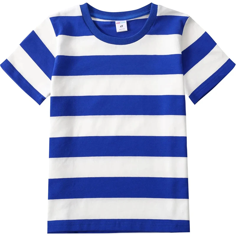 

Contrasting Colors Stripes Design Tee Shirts O-neck Short Sleeve Leisure Men And Women's 2024 Summer New Clothing Classic Tee