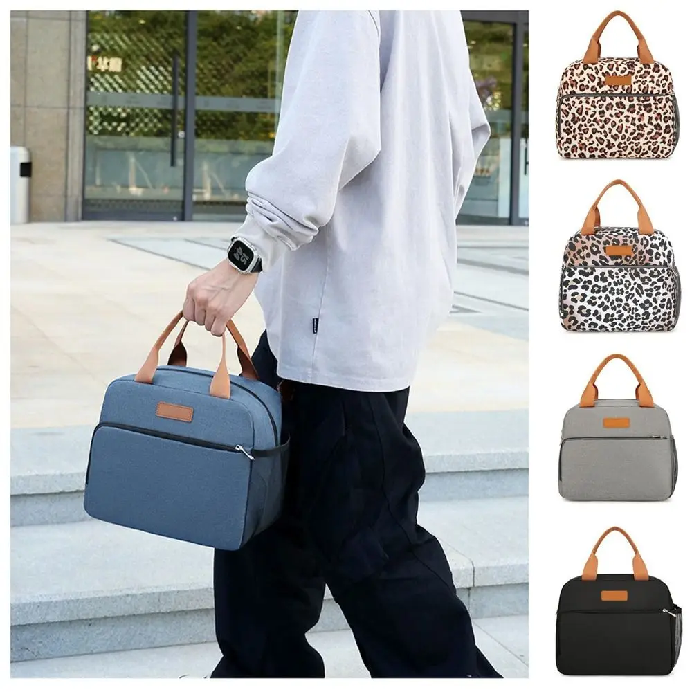 

Thickened Nylon Fabric Lunch Bag Large Capacity Aluminum Foil Inner Insulated Bag Portable Picnic Storage Bag