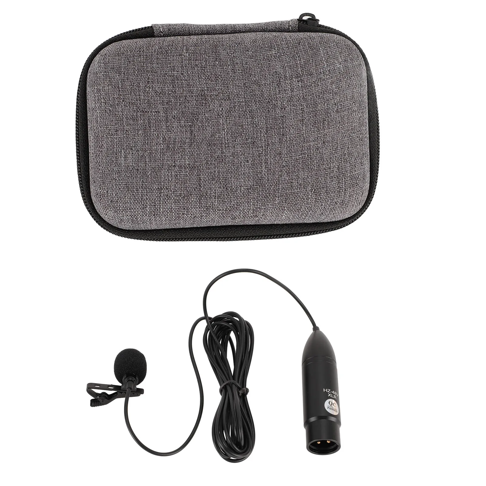 Lapel Mic 48V Phantom Power Lavalier Microphone Aluminum Alloy Mono Noise Reduction Omni Directional 3 Pin XLR for Recording