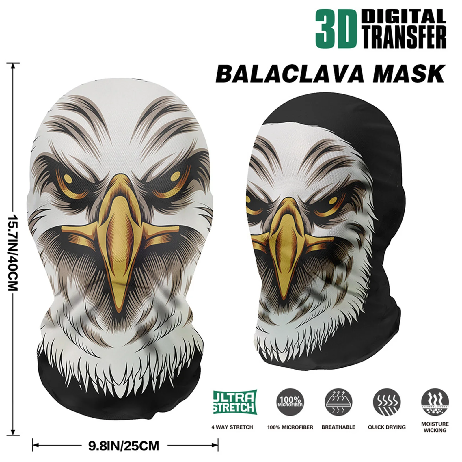 Couvre-chef unisexe en maille respirante pour enfants et adultes, masque complet avec crâne effrayant ou motifs d'animaux pour les événements de cosplay et d'Halloween