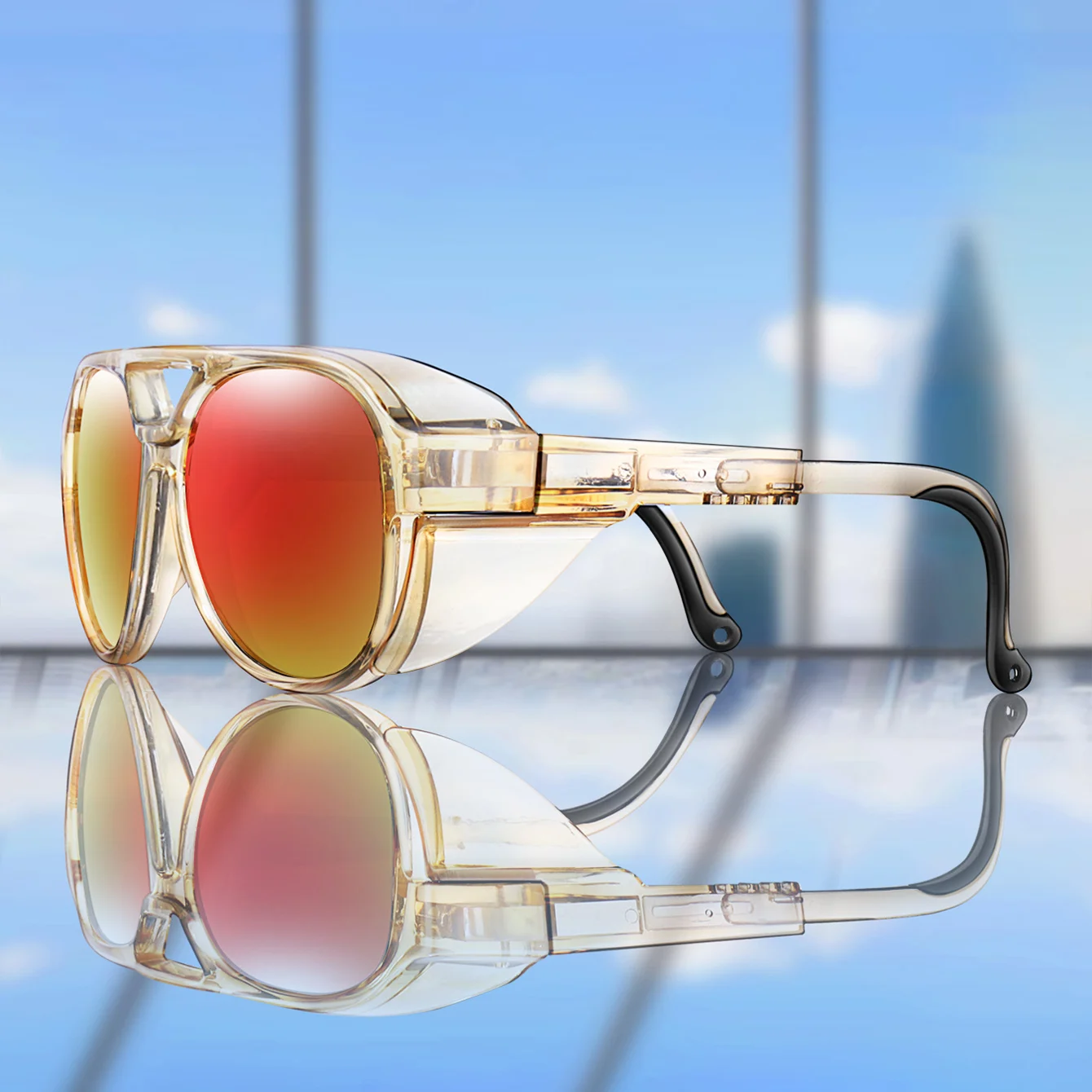 Gafas de sol unisex para ciclismo de montaña, protección UV400, estilo punk, a prueba de viento, para deportes al aire libre, ciclismo de carretera, camping, para hombres y mujeres
