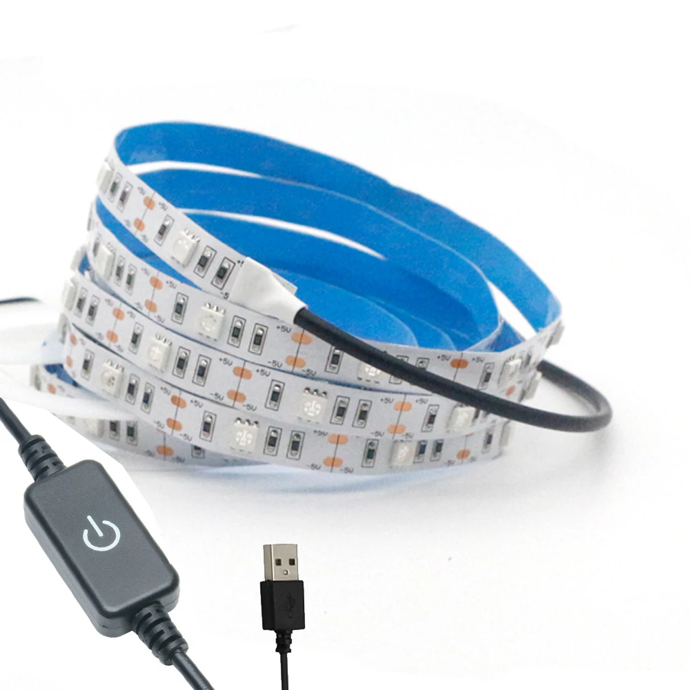 USB UV Led Strip touch dimmer 5V UVA Light 395-405nm SMD5050 Ultraviolet Ray LED Diode Ribbon Purple flexible ribbon Tape Lamp