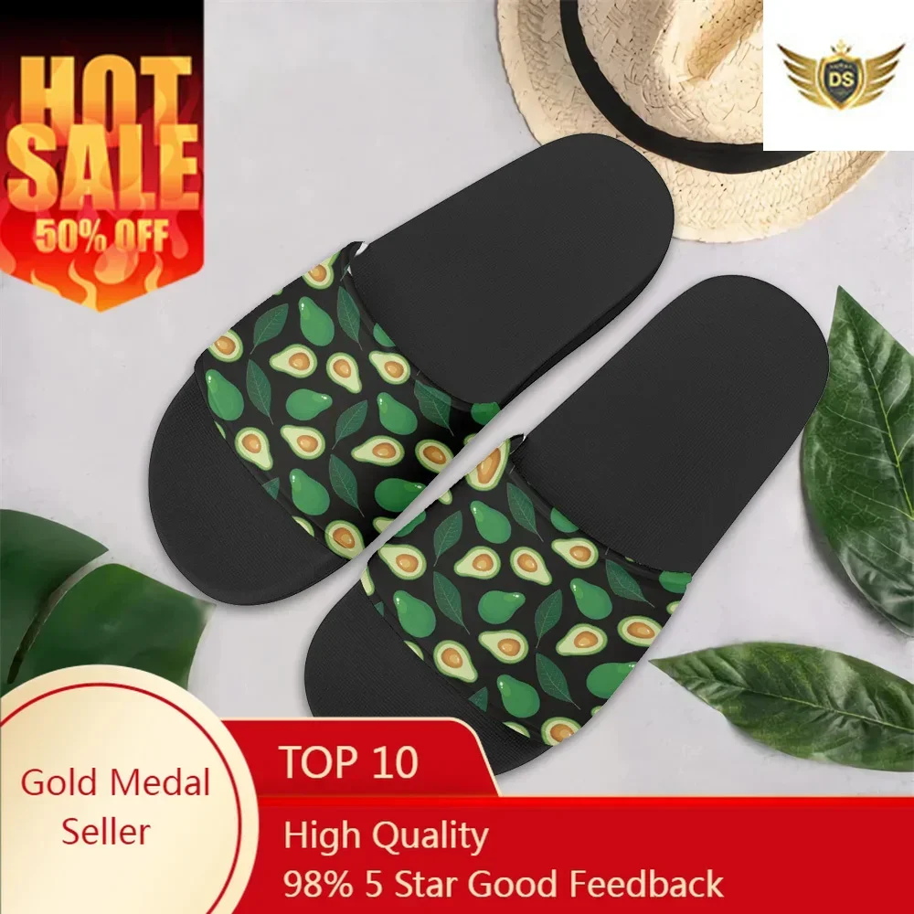 Avocado Women Men Slippers Summer Beach Flip Flops Lightweight Casual Flat Slides Breathable Ladies Slides Sandals