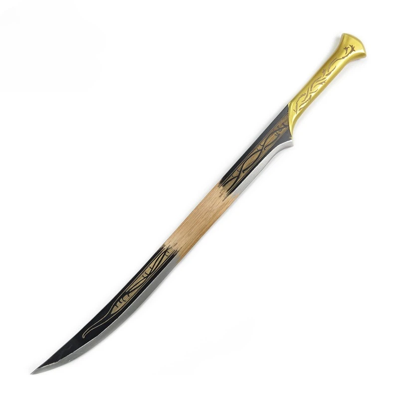 Espadas de rey elfo de madera de 97cm/38,19 pulgadas, práctica de entrenamiento, periféricos de juego de Cosplay, modelo Hobbit, adornos, juguetes, accesorios, exhibición al aire libre