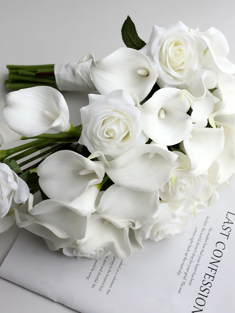 Cascading Wedding Bouquet for Bride Exquisite waterfall High-end Calla Lily fake Hand-held Flowers Bride Ramos de Novia