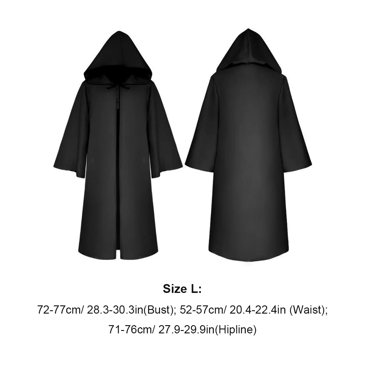 Halloween Reaper Costume Hoodie Cloak with Women Hooded Scream Death Wizard Robes Black Universal Men's