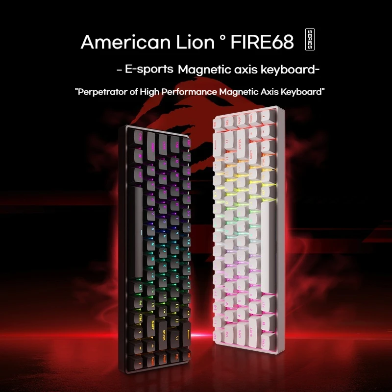 Madlions Fire68 Pro Mechanical Keyboard With Magnetic Switches 8k Polling Rate Full Key Hot Swap Gaming Magnetic Shaft Keyboard