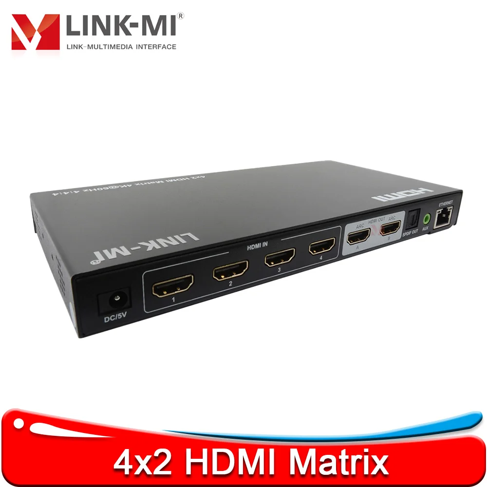 Матрица HDMI 4x2 с аудиоэкстрактором, входной сенсорный экран 4K при 60 Гц с поддержкой порта Micro USB 1080p для обновления прошивки Матрица HDMI 4x2 с аудиоэкстрактором, входной сенсорный экран 4K при 60 Гц с поддержкой порта Micro USB 1080p для обновления прошивки