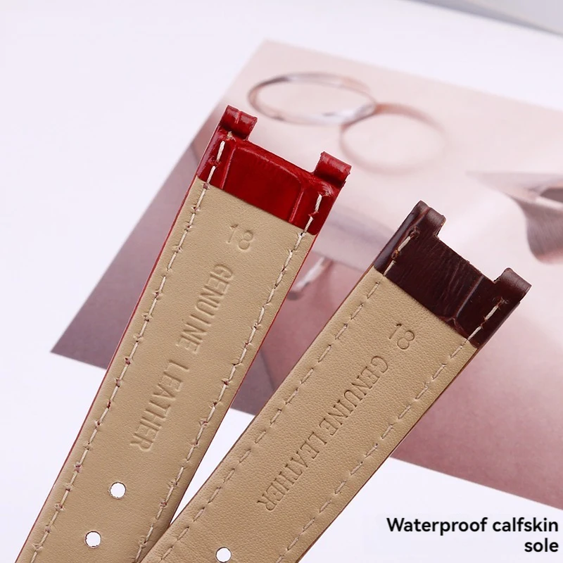 Green Brown Calfskin watch strap for MK three eyed PARKER Series MK2277 2425 2290 2281 2280 MK6985 6984 MK5354 Cowhide Watchband