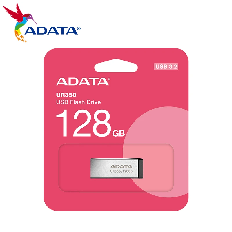 ADATA Metal USB 3.2 Pen Drive UR350 Original USB Flash Drive 32GB 64GB 128GB 256GB Memory Stick U Disk for Computer