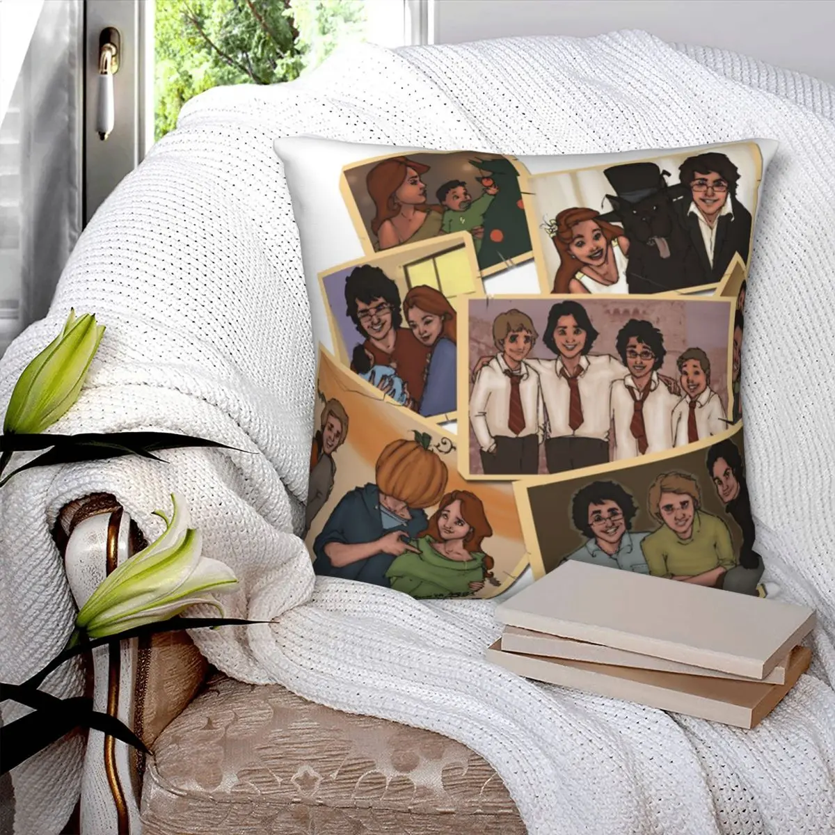 Polaroid Memory The Marauders Square Pillowcase Polyester Pillow Cover Velvet Cushion Zip Decorative Comfort Throw Pillow Sofa