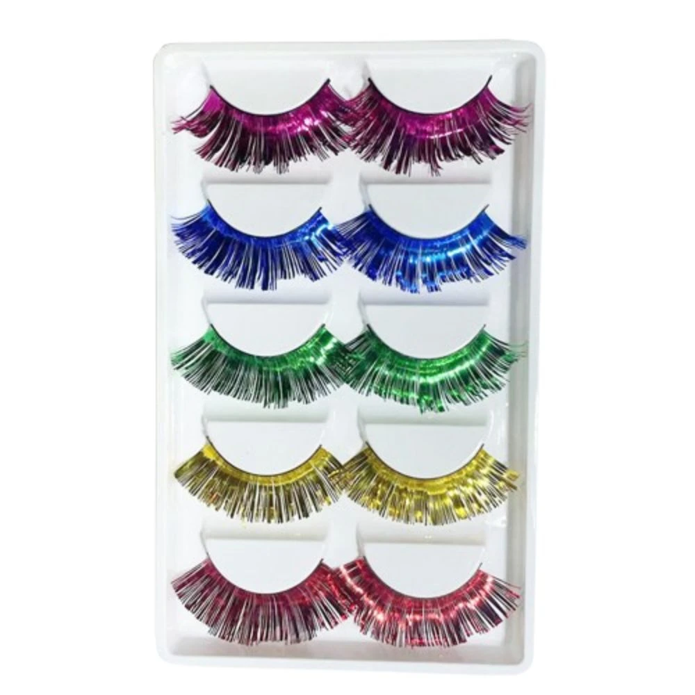 

2 Box Exaggerate Shiny Eyelashes Lashes Extension Beautiful Colored False Eyelashes Reusable High Quality 3D Curled Lashes