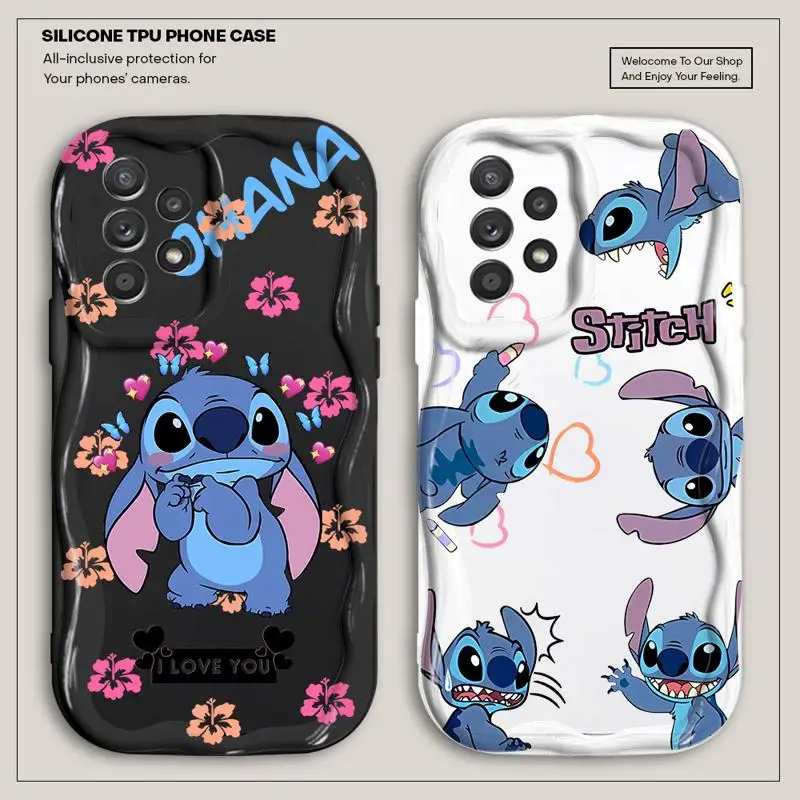 Disney Stitch Phone Case for Samsung Galaxy A34 A21s A35 A52 A12 A13 A14 A72 A71 A73 A54 A55 A15 A22 A23 A25 A24 A32 A33 Cover