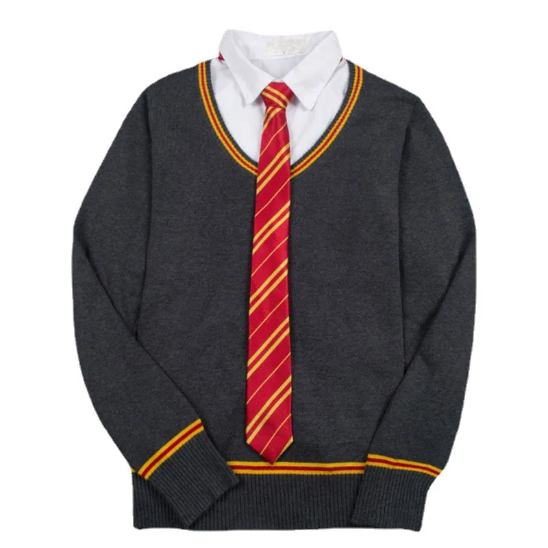 أزياء هاريز التأثيرية للمدرسة السحرية huffleنفخة Ravenclaw سليذرين معالج الخامس الرقبة طويلة الأكمام سترة بلا أكمام محبوك سترة