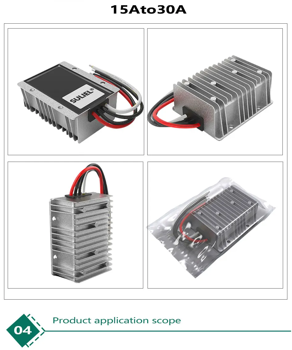 SULIEL DC 9-36V to DC 12V 13.8V 15V 19V 20V 24V 28V 30A Boost Buck Converter Voltage Stabilizer Regulator CE RoHS for Cars Solar