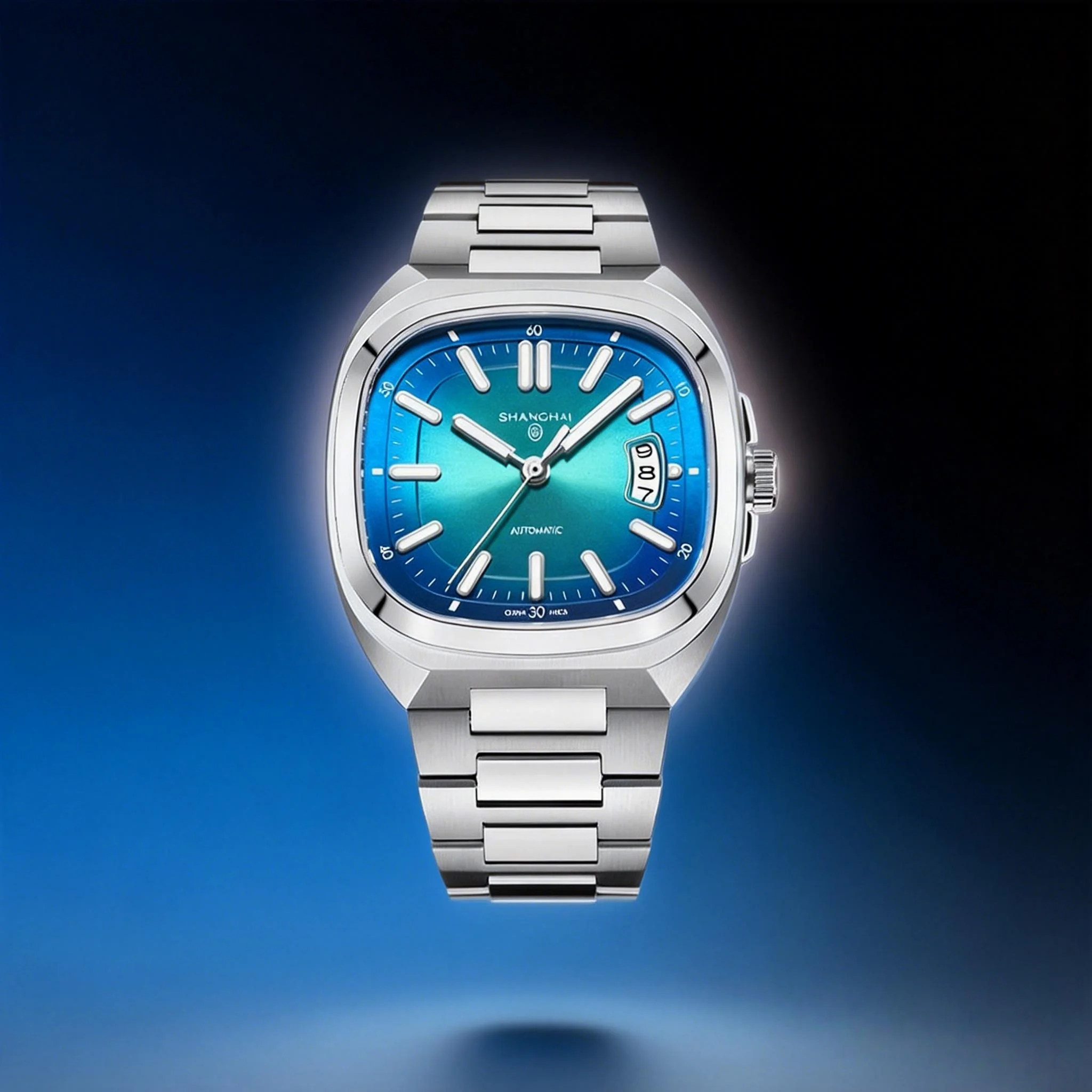 Men's Automatic Mechanical Square Watch - Luminous, 50m, Date Display