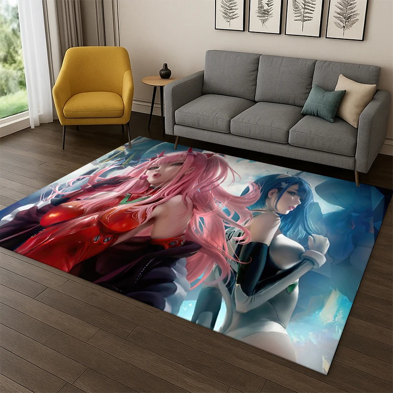 Sexy Girl Zero Two DARLING in FRANXX Cartoon Carpet Rug for Bedroom Living Room Sofa Doormat Home Decor,Kid Area Rug Non-slip - view 2