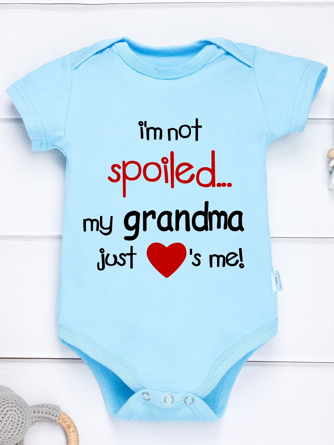 

Baby Boys And Girls Casual Cute Onesie With "I'm Not SpoiledMy Grandpa Just Love Me" For Summer Pregnancy Gift Newborn Clothes